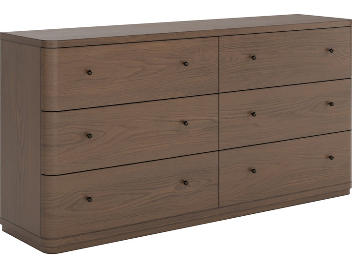Penny Six Drawer Dresser in Chocolate Mousse — on a white background