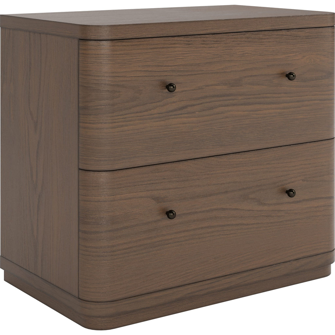 Penny Two Drawer Nightstand in Chocolate Mousse — on a white background