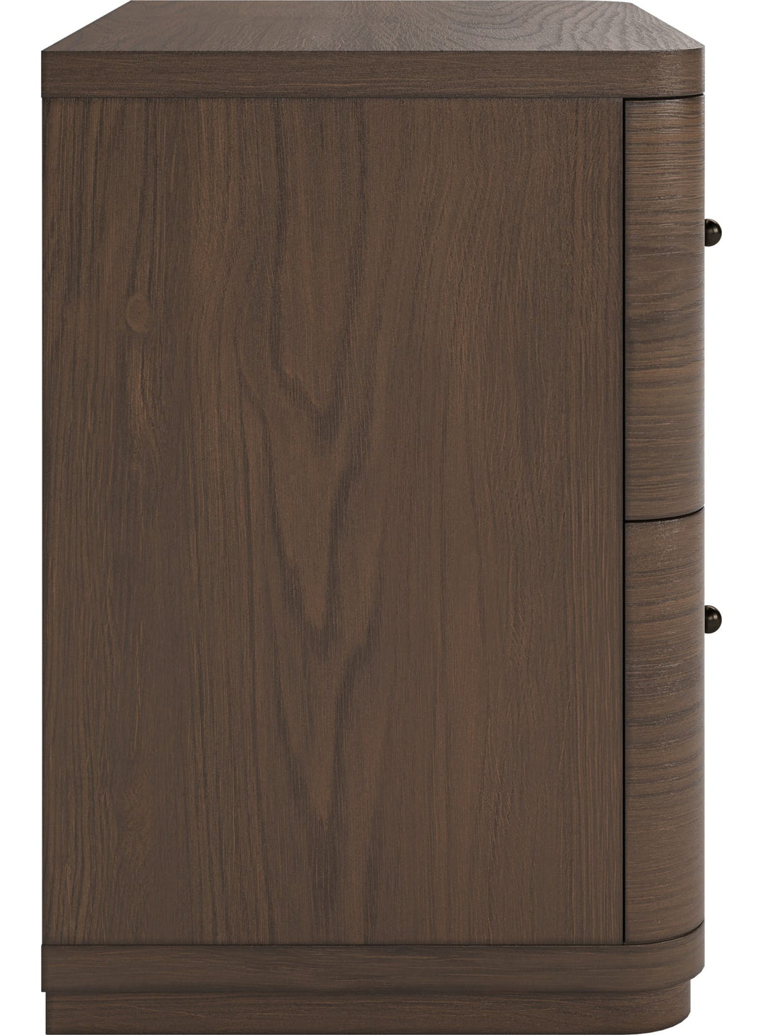 Penny Two Drawer Nightstand in Chocolate Mousse — side view