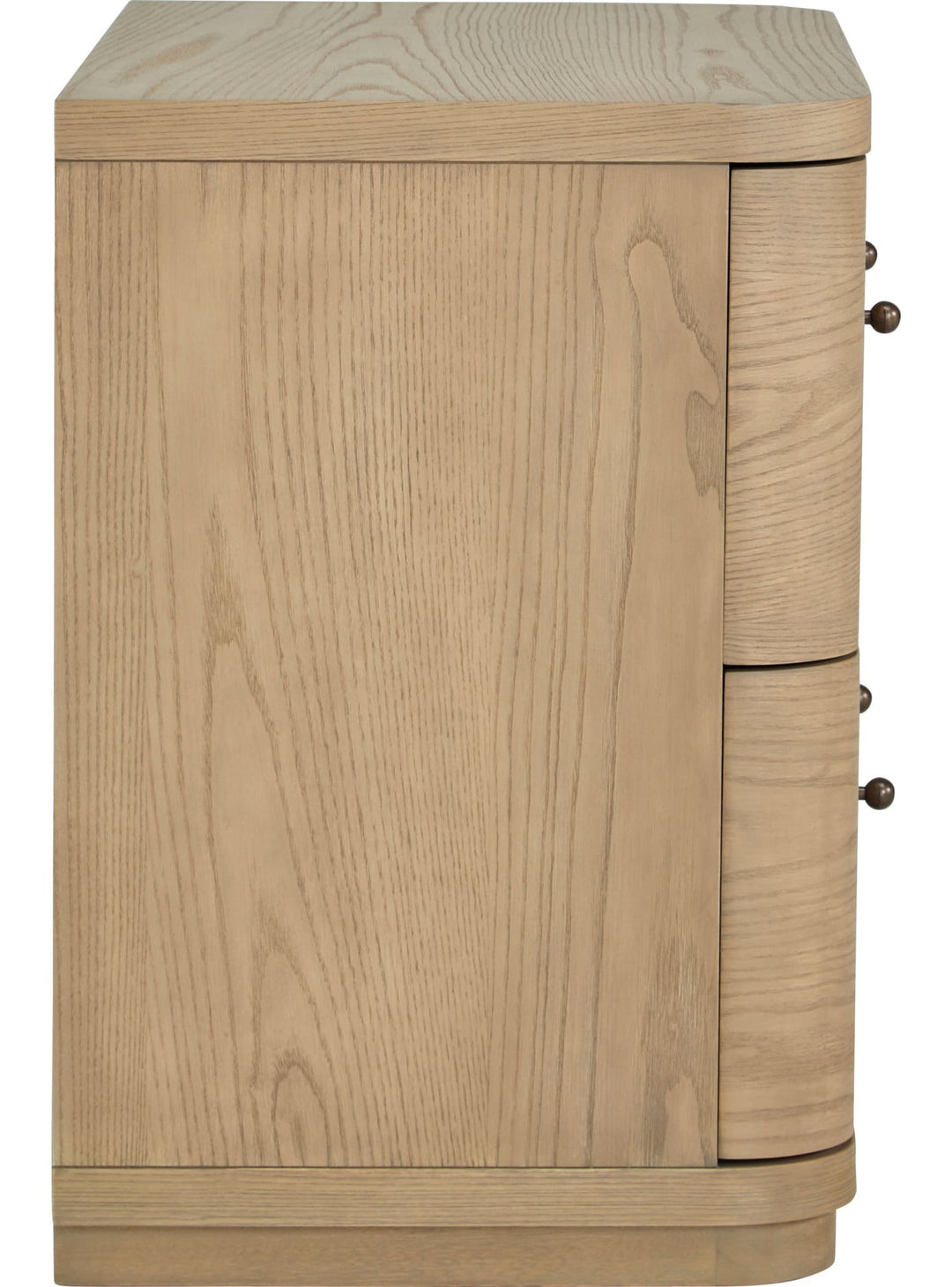 Penny Two Drawer Nightstand in Buff Cream — side view