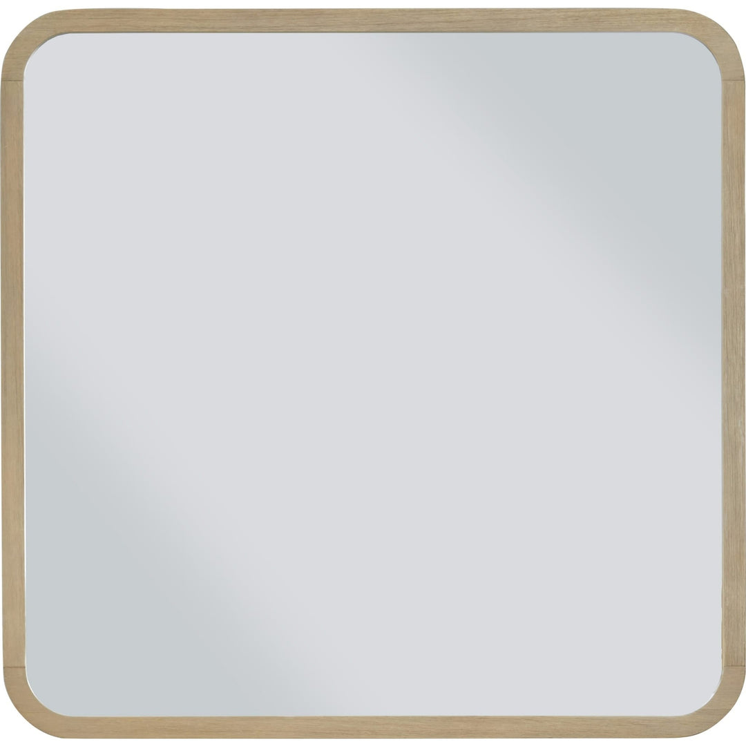 Penny Wall or Dresser Mirror in Buff Cream — on a white background