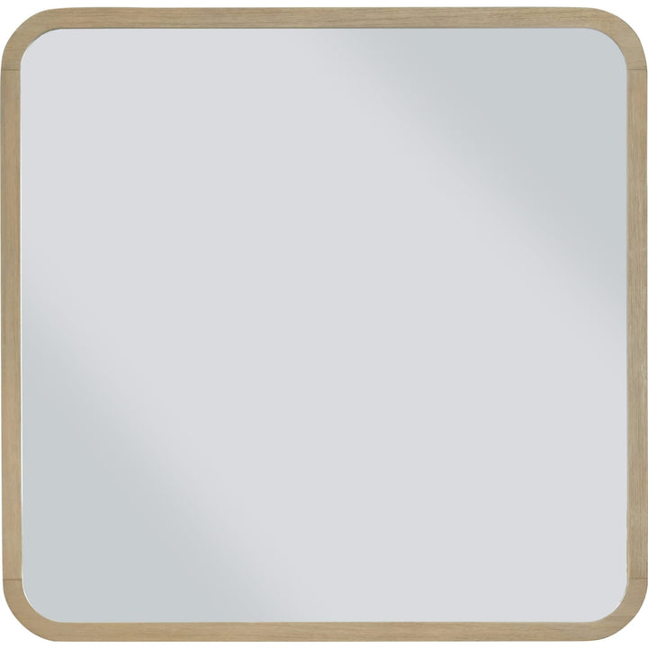 Penny Wall or Dresser Mirror in Buff Cream — on a white background
