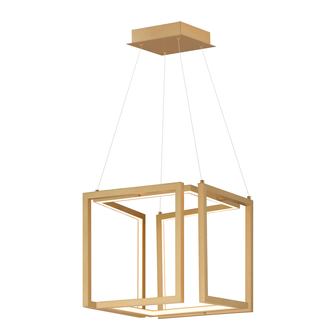 Penrose 16" LED Pendant by ET2 Lighting in Gold, front view