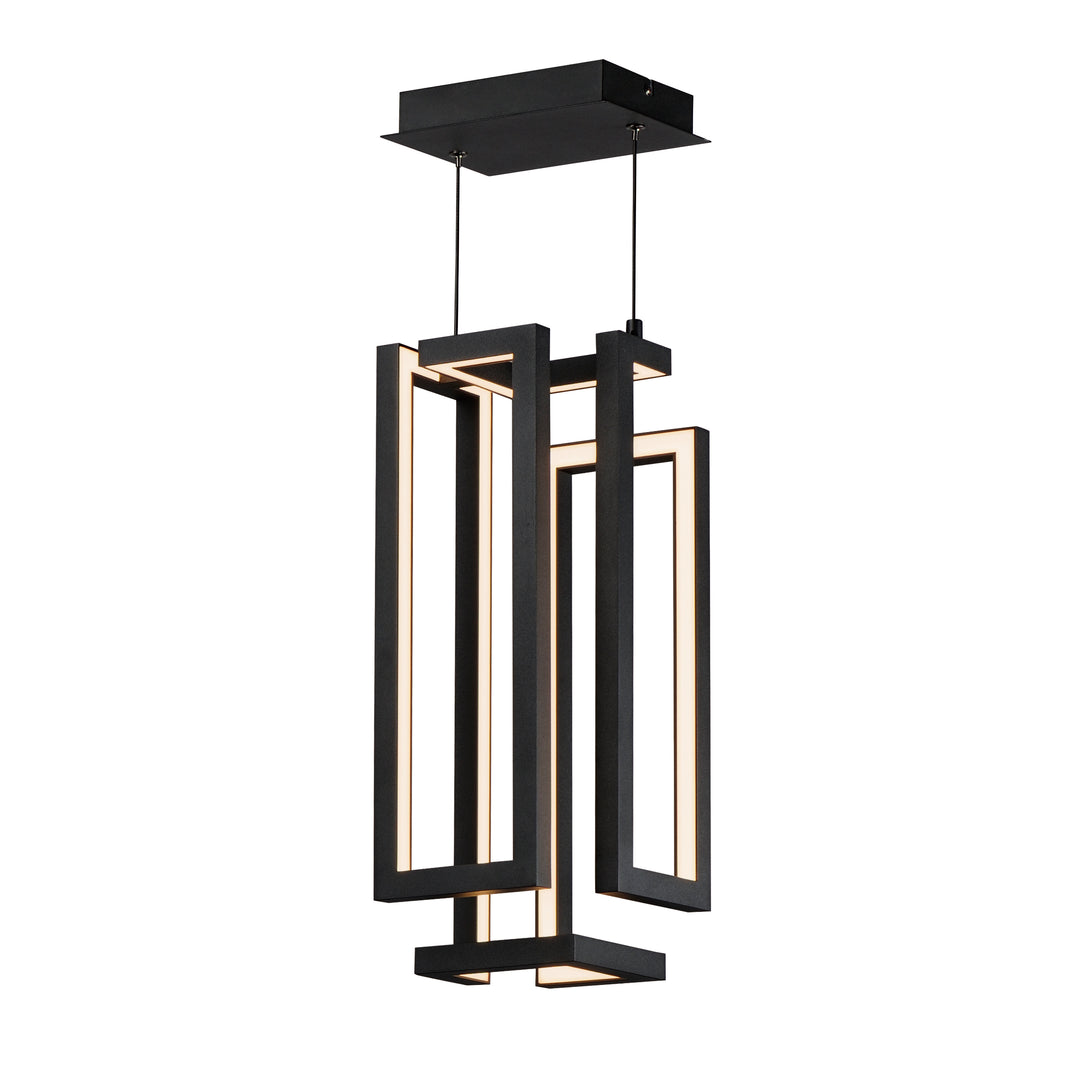 Penrose 18" LED Pendant by ET2 Lighting in Black, front view
