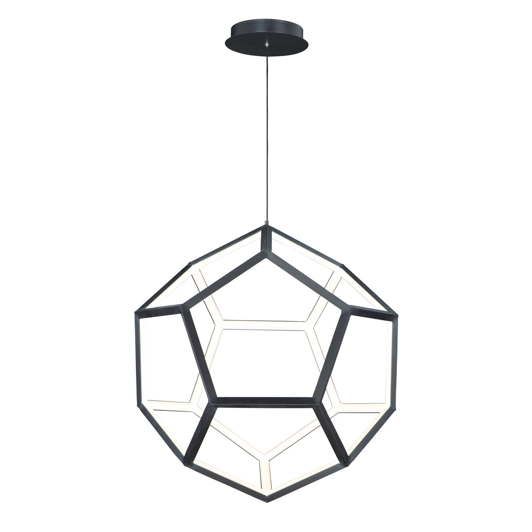 Penta Medium LED Pendant by ET2 Lighting in Black, front view