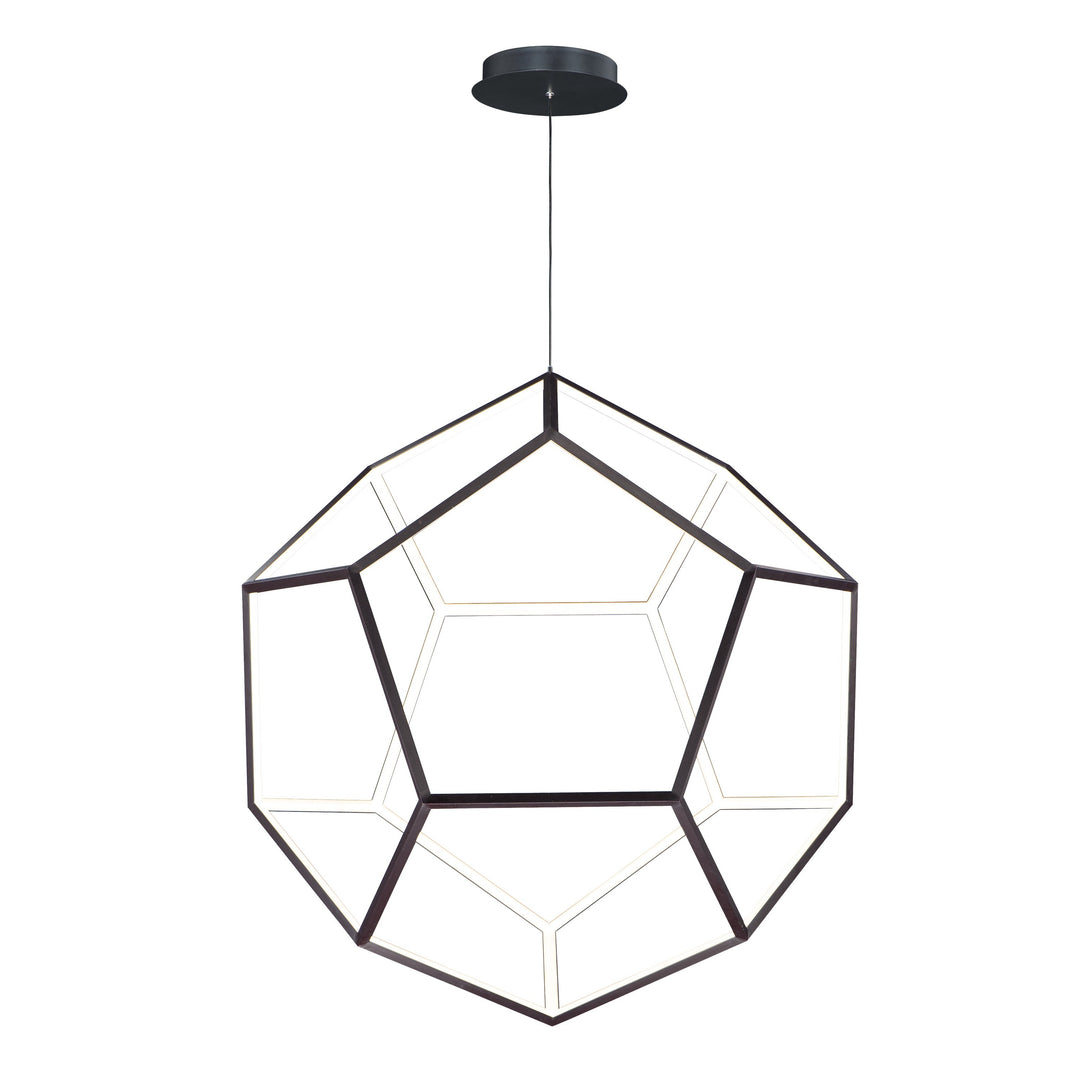 Penta x-Large LED Pendant by ET2 Lighting in Black, front view