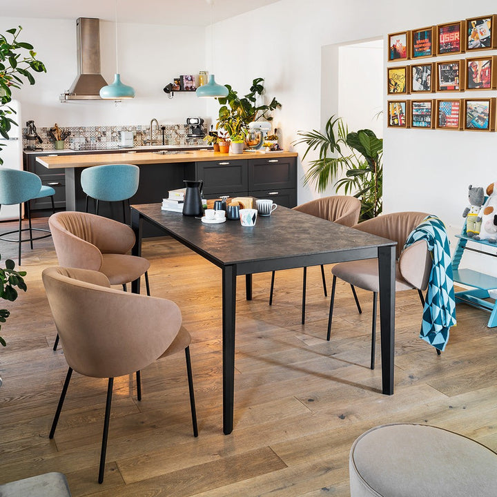 Pentagon Extendable Dining Table by Connubia in a styled interior