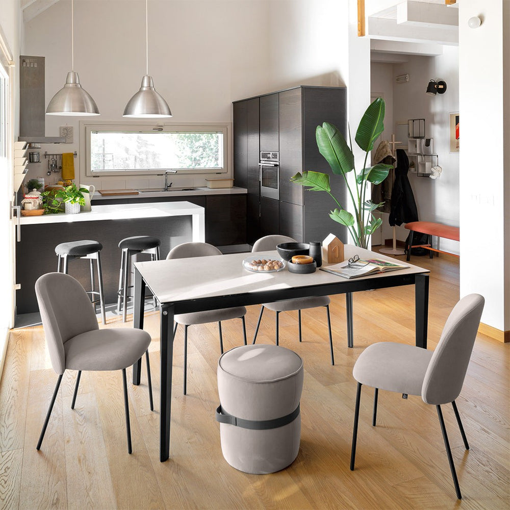 Pentagon Fast Extendable Dining Table by Connubia in a styled interior