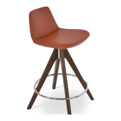 Pera Pyramid Wood Swivel Stool