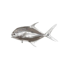 Permit Fish, Flat Wall Sculpture, Resin, Silver Leaf Phillips Collection