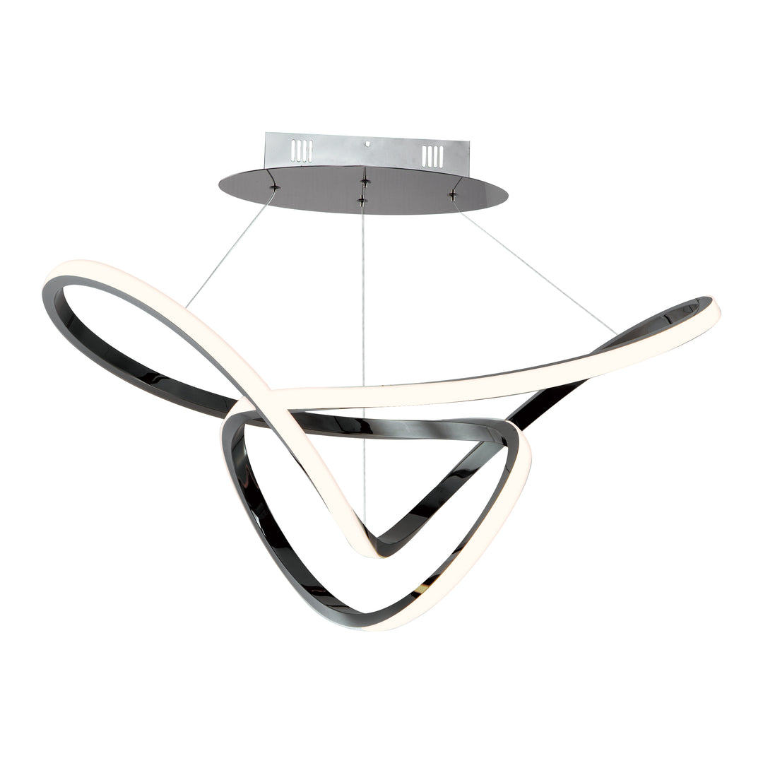 Perpetual 32" LED Pendant by ET2 Lighting in Black Chrome, front view