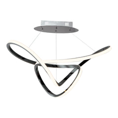 Perpetual 32" LED Pendant by ET2 Lighting in Black Chrome, front view