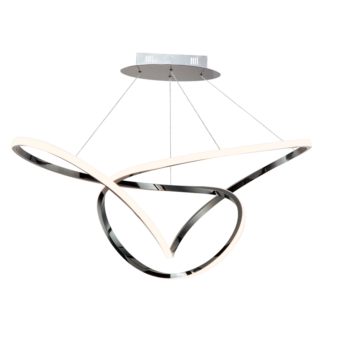 Perpetual 46" LED Pendant by ET2 Lighting in Black Chrome, front view