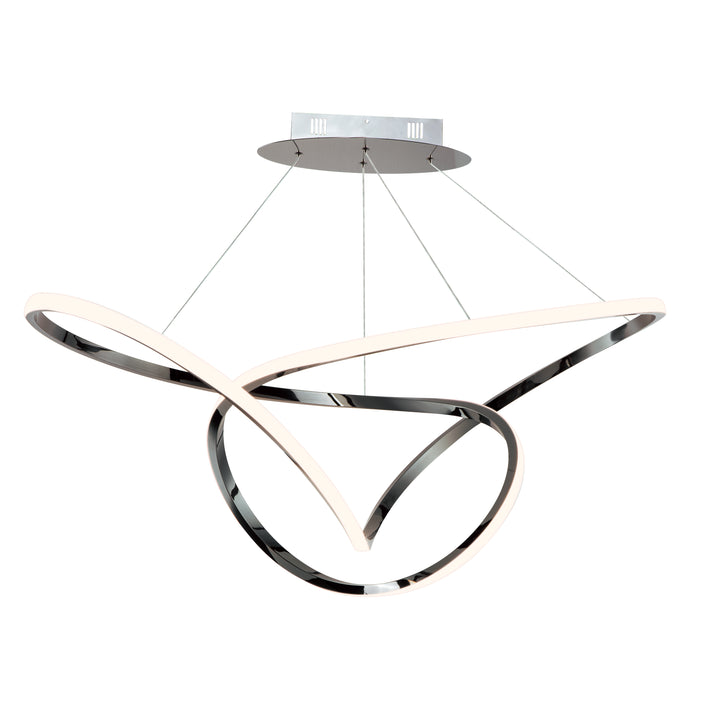 Perpetual 46" LED Pendant by ET2 Lighting in Black Chrome, front view