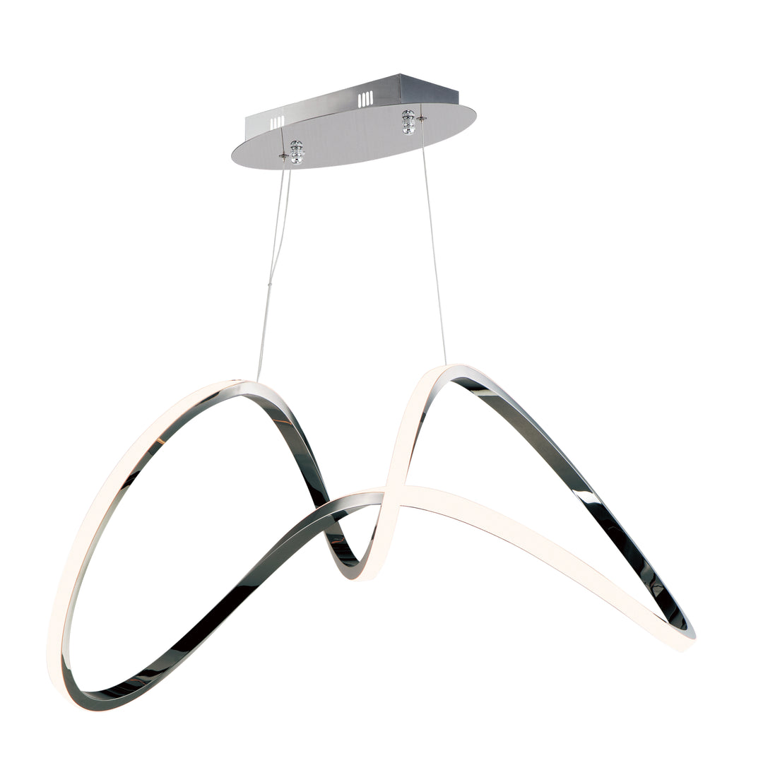 Perpetual LED Pendant by ET2 Lighting in Black Chrome, front view