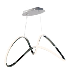 Perpetual LED Pendant by ET2 Lighting in Black Chrome, front view