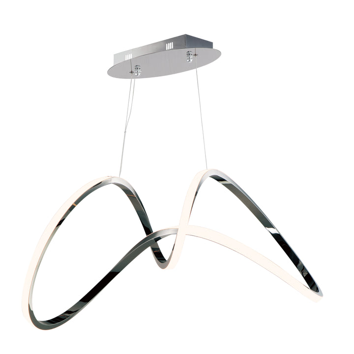 Perpetual LED Pendant by ET2 Lighting in Black Chrome, front view