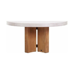 Perpetual Teak Java Dining Table Ivory White by Seasonal Living — full product view