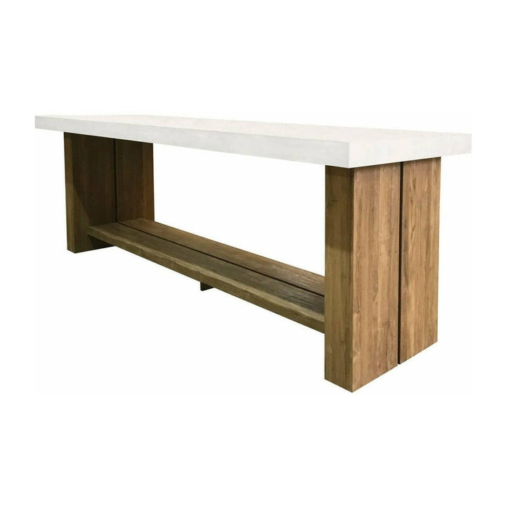 Perpetual Teak Mykonos Bar Table – Ivory White Seasonal Living