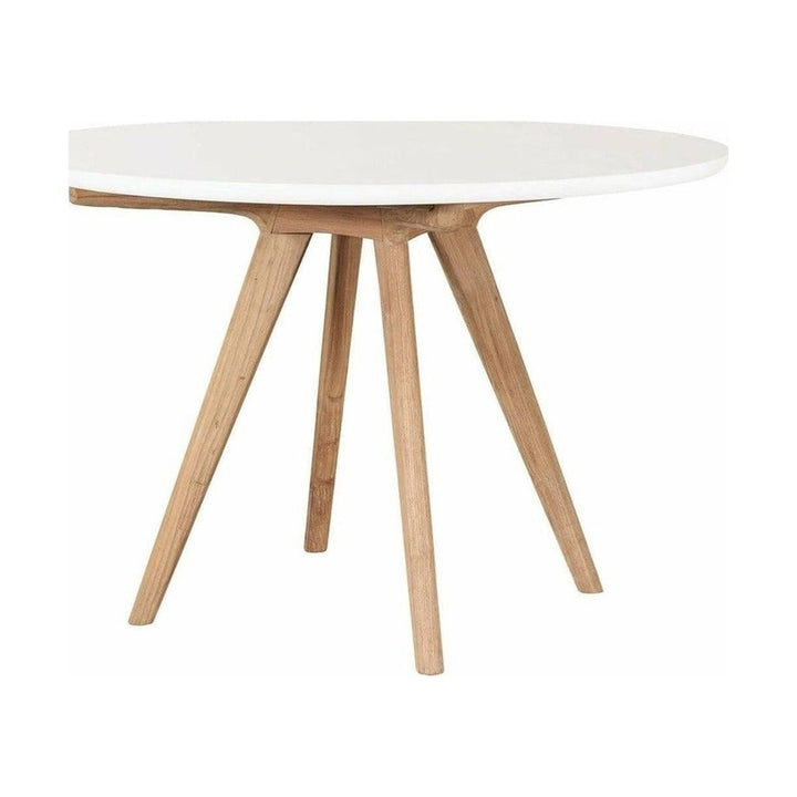 Perpetual Teak Viola Dining Table Ivory White by Seasonal Living — full product view