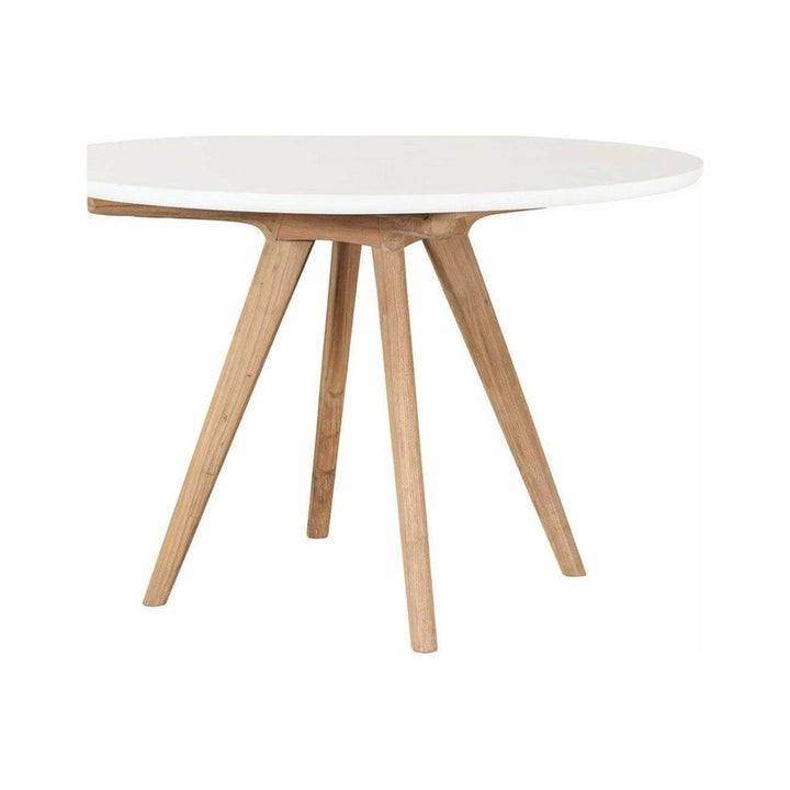 Perpetual Teak Viola Dining Table Ivory White Seasonal Living