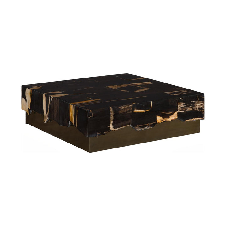 Petramosaic Coffee Table, Raised Brass Base by Phillips Collection — centered product view