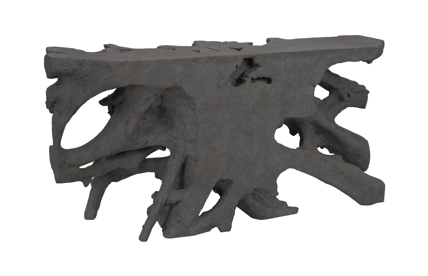 Beau Cast Root Console Table Charcoal Stone Consoles Phillips Collection