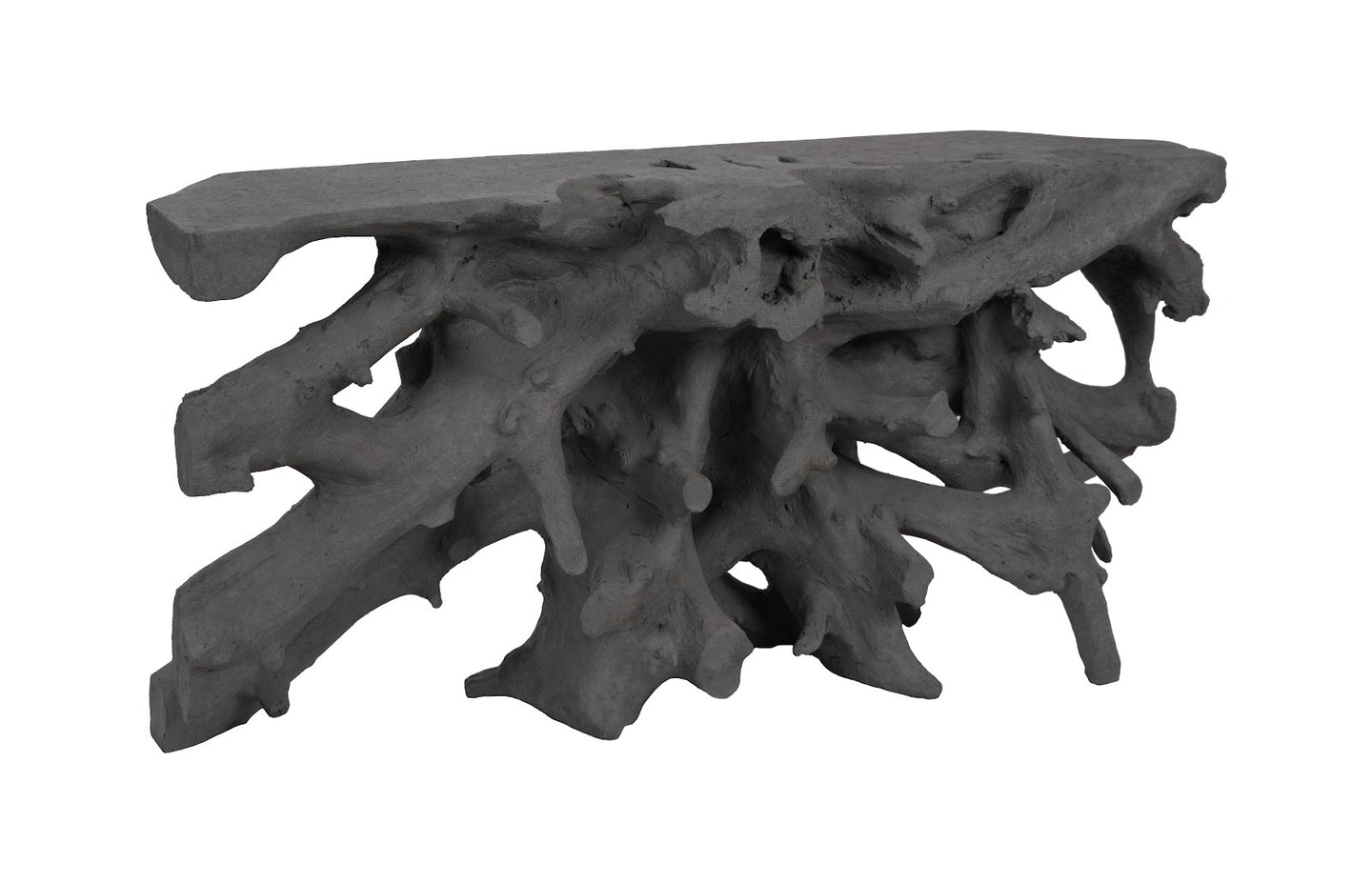 Beau Cast Root Console Table Charcoal Stone Consoles Phillips Collection