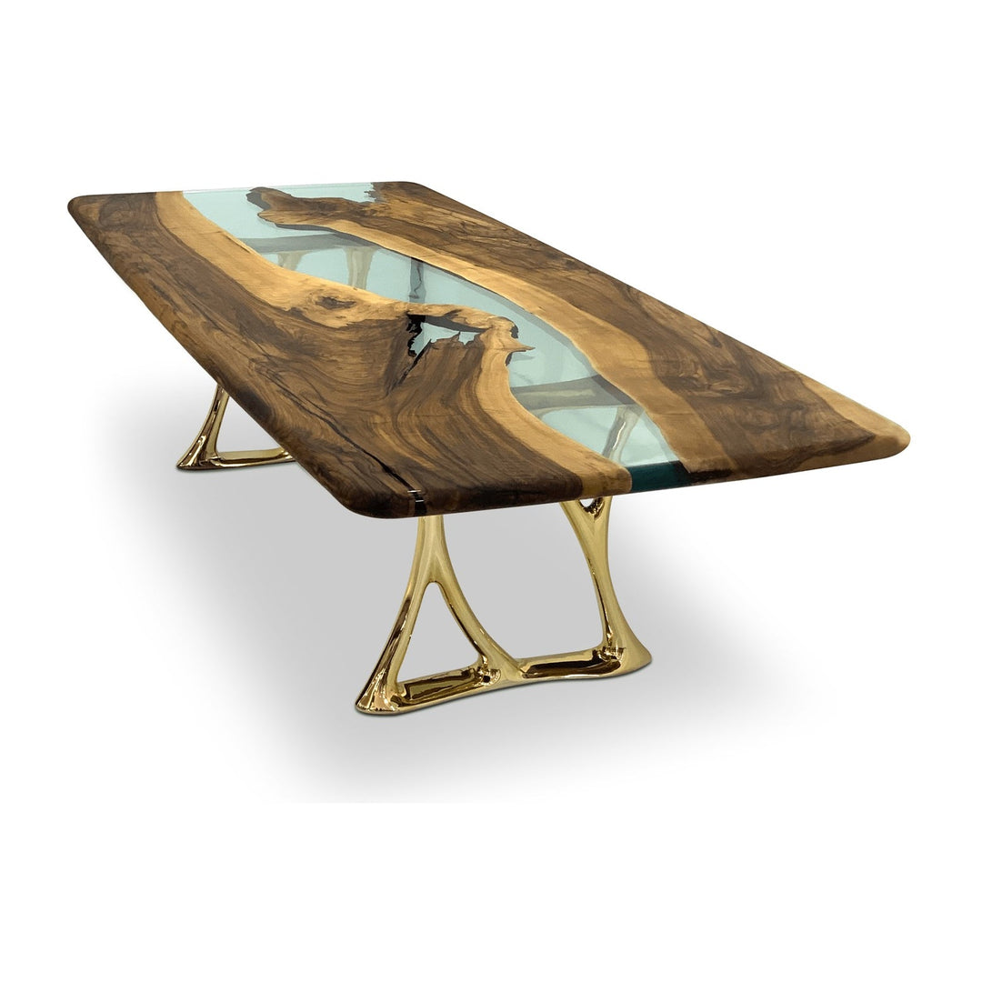 Pheraea Walnut Wood River Dining Table Arditi Collection