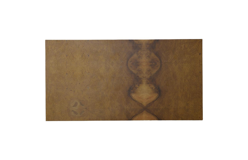 Burl Block Coffee Table, Wood And Gold Finish by Phillips Collection — view 2