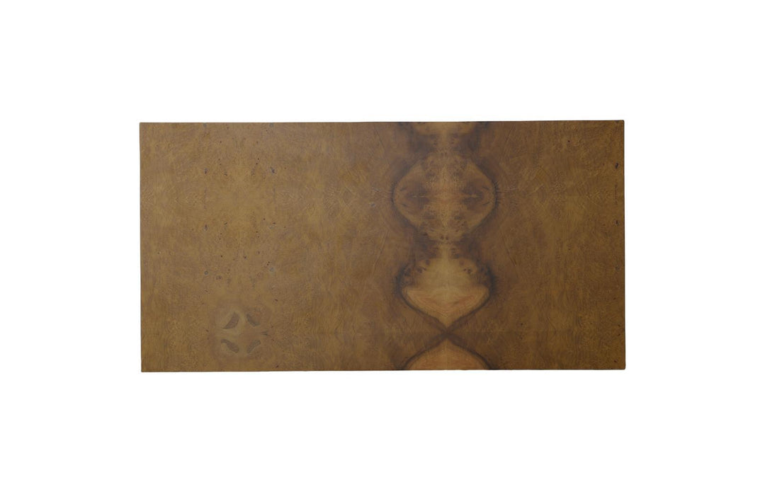 Burl Block Coffee Table, Wood And Gold Finish by Phillips Collection — view 2
