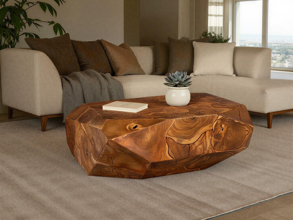 Prism Coffee Table, Natural by Phillips Collection — room setting
