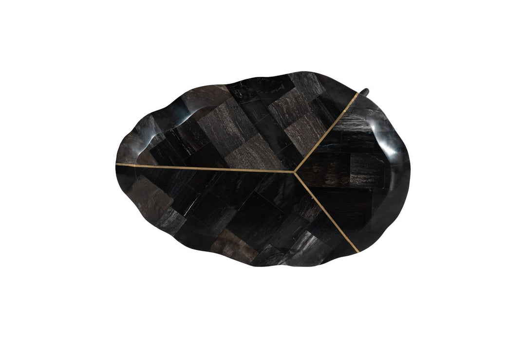 Mosaic Leaf Petrified Coffee Table, Small by Phillips Collection — view 2