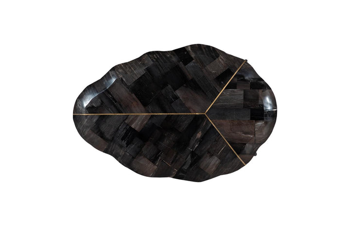 Mosaic Leaf Petrified Wood Coffee Table, Large by Phillips Collection — view 2
