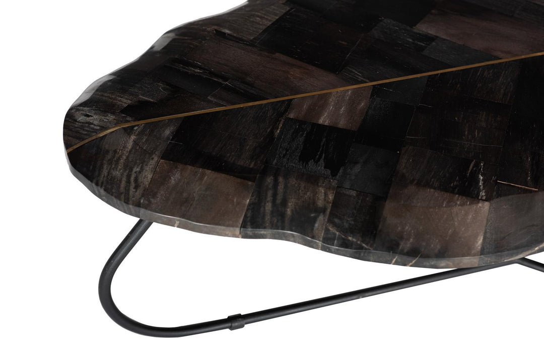 Mosaic Leaf Petrified Wood Coffee Table, Large by Phillips Collection — view 3