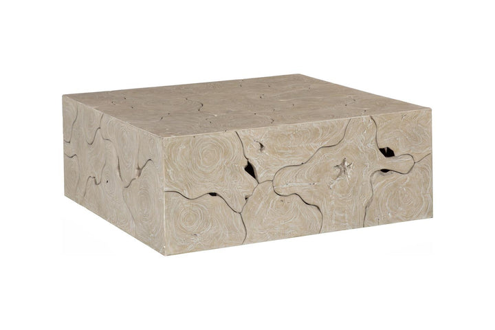 Teak Slice Coffee Table, Square, Oat Finish by Phillips Collection — view 1