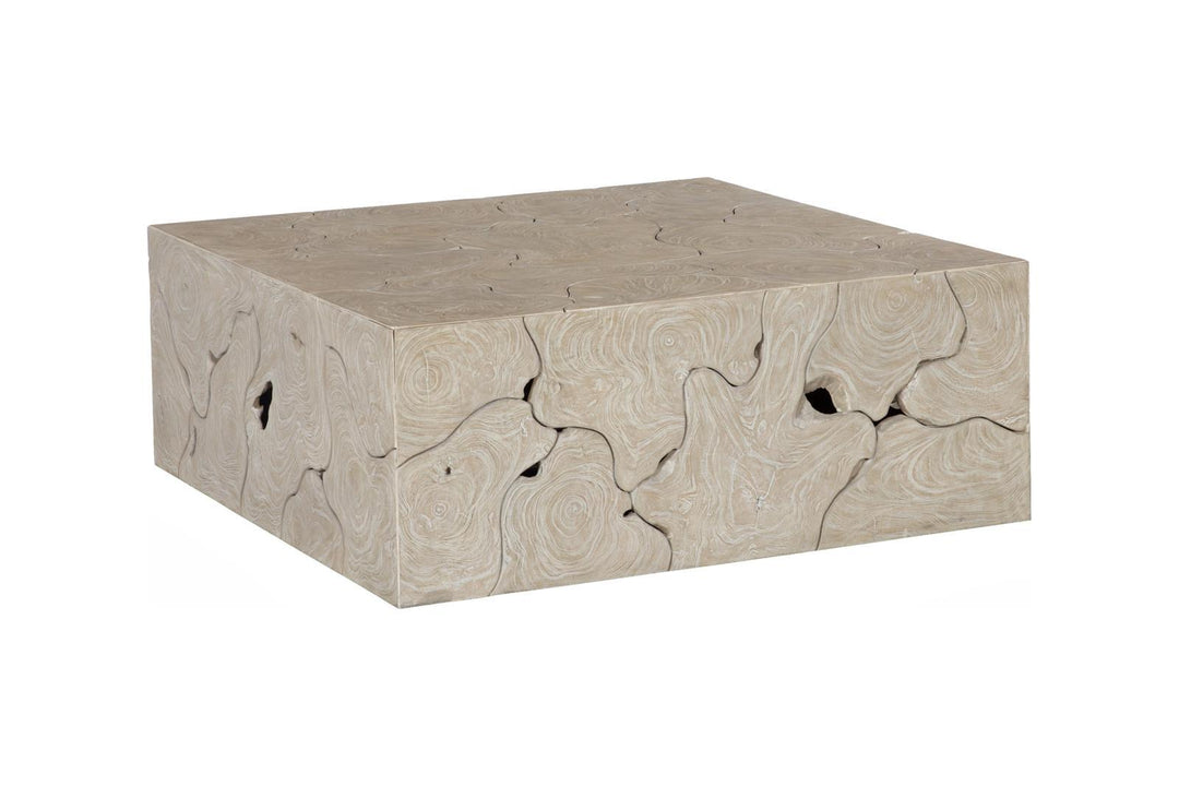 Teak Slice Coffee Table, Square, Oat Finish by Phillips Collection — view 3
