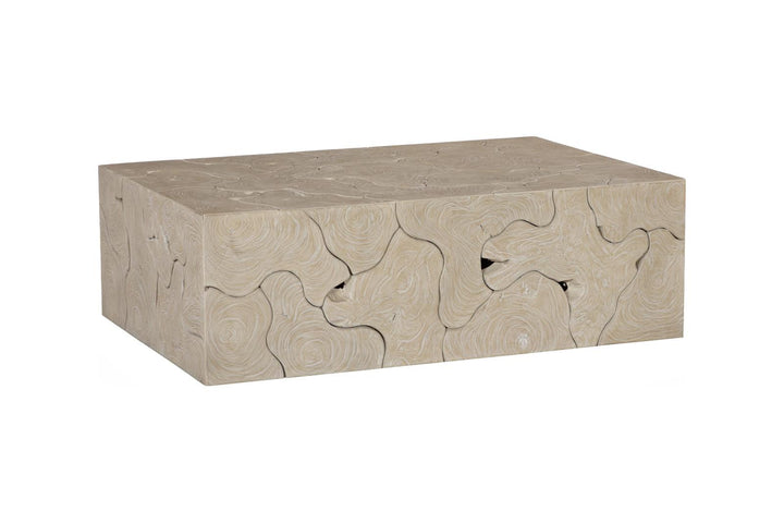 Teak Slice Coffee Table, Rectangle, Oat Finish by Phillips Collection — view 1
