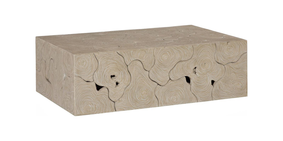 Teak Slice Coffee Table, Rectangle, Oat Finish by Phillips Collection — view 3