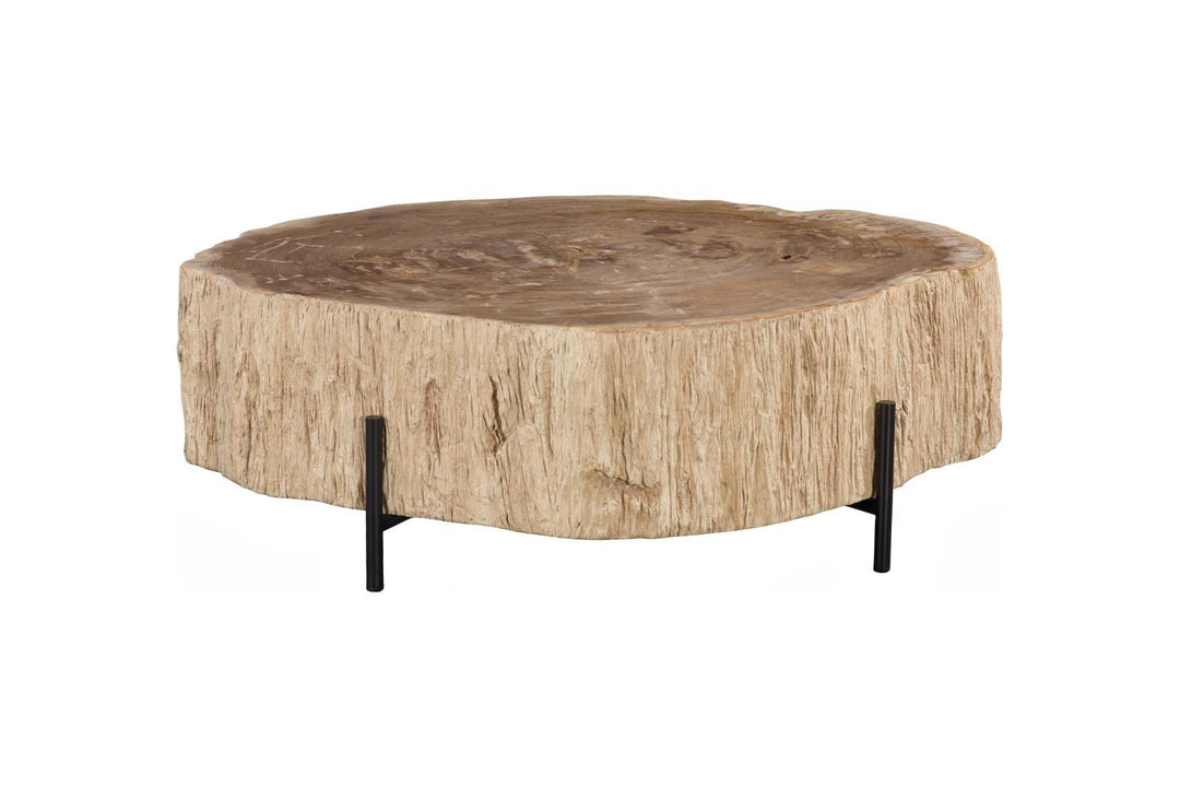 Chaka Petrified Coffee Table, Cream, With Black Legs by Phillips Collection — view 1