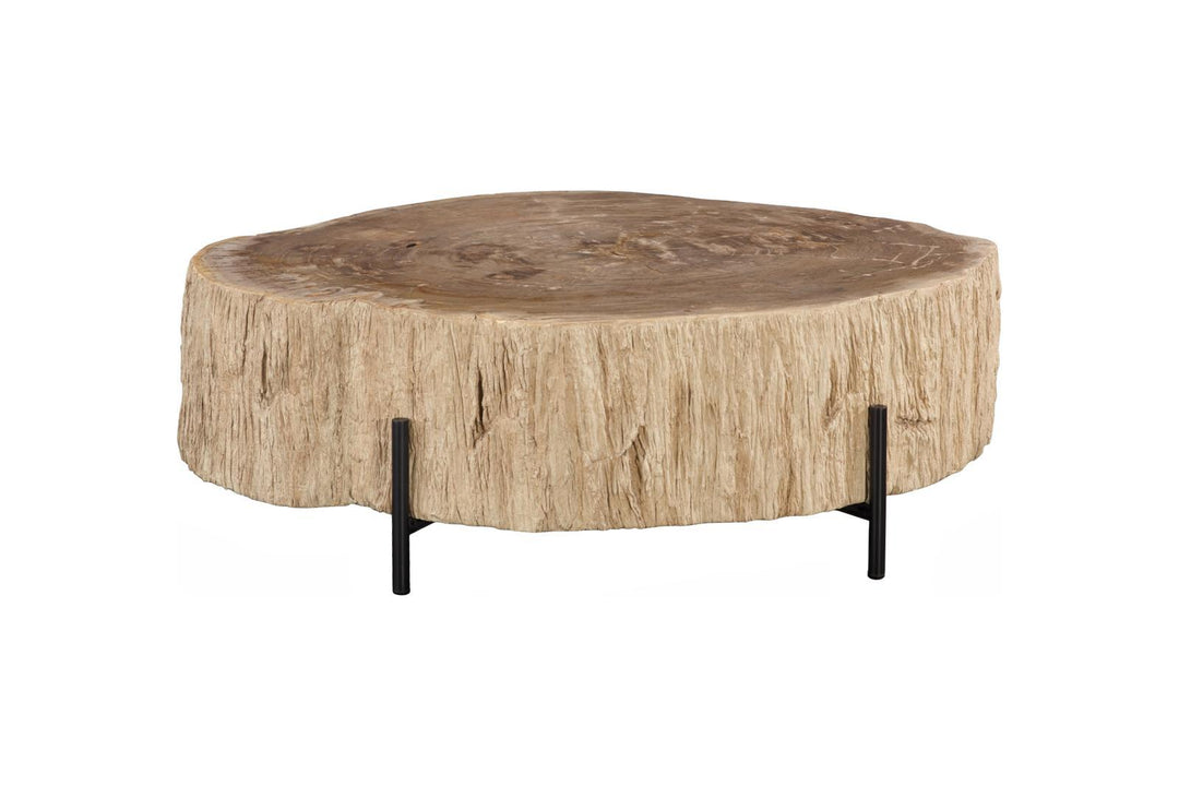 Chaka Petrified Coffee Table, Cream, With Black Legs by Phillips Collection — view 2