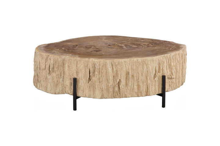 Chaka Petrified Coffee Table, Cream, With Black Legs by Phillips Collection — view 2