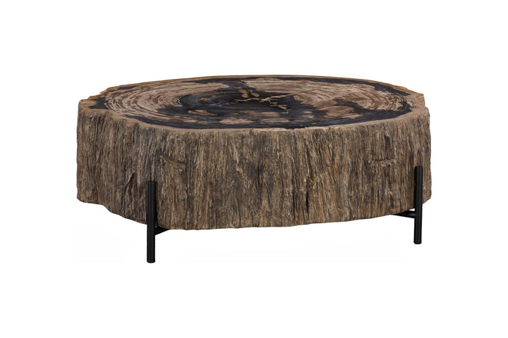 Chaka Petrified Coffee Table, Mixed, With Black Legs by Phillips Collection — view 1
