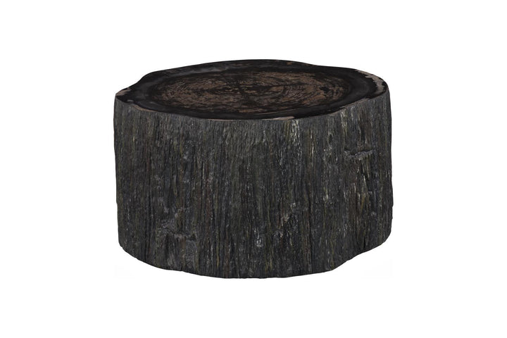 Chaka Petrified Coffee Table, Rough, Black, Small by Phillips Collection — view 1