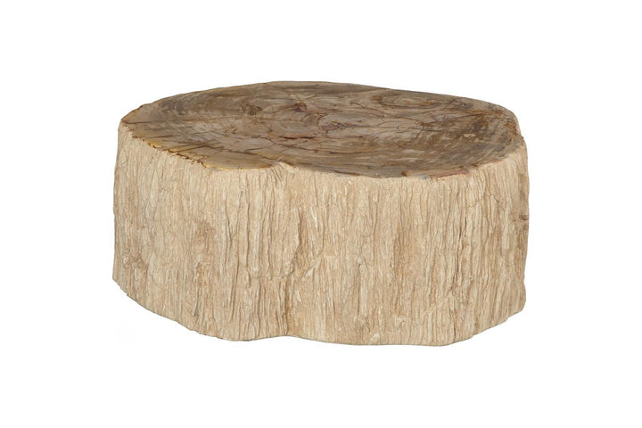 Lithic Petrified Round Coffee Table, Rough, Cream by Phillips Collection — view 1