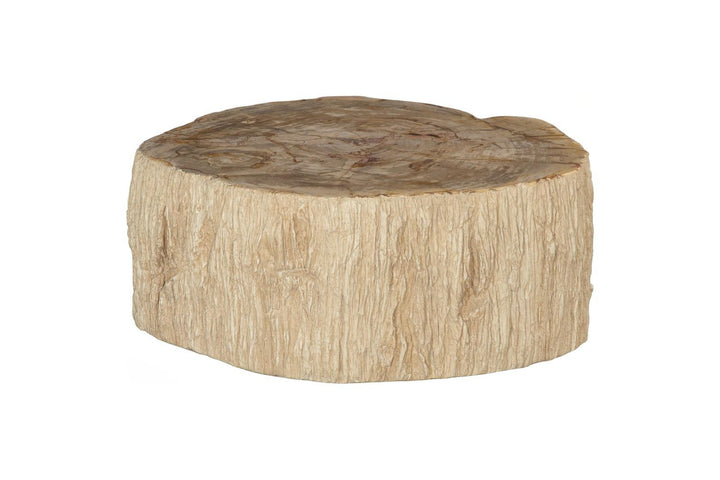 Lithic Petrified Round Coffee Table, Rough, Cream by Phillips Collection — view 3