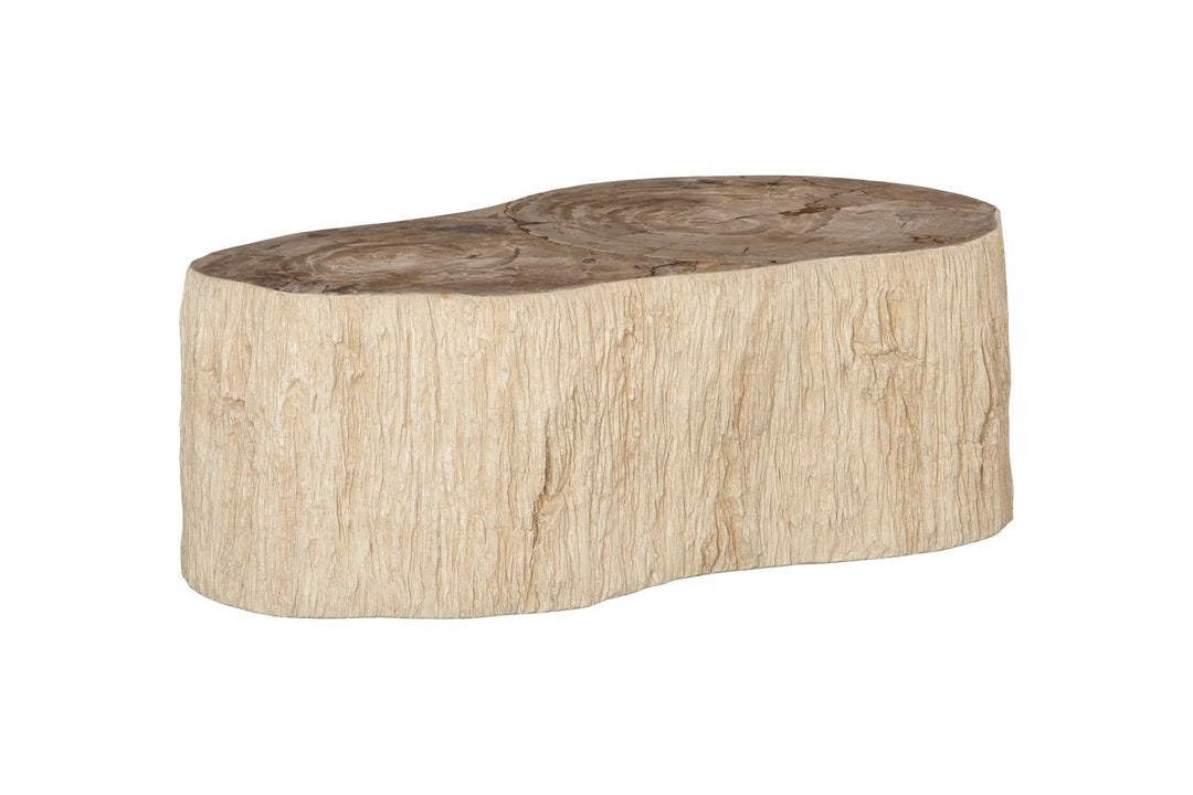 Lithic Petrified Freeform Coffee Table, Rough, Cream by Phillips Collection — view 1