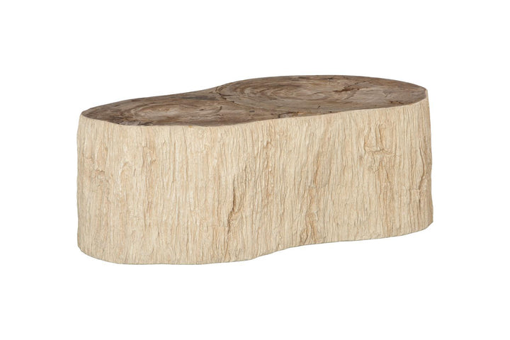 Lithic Petrified Freeform Coffee Table, Rough, Cream by Phillips Collection — view 1