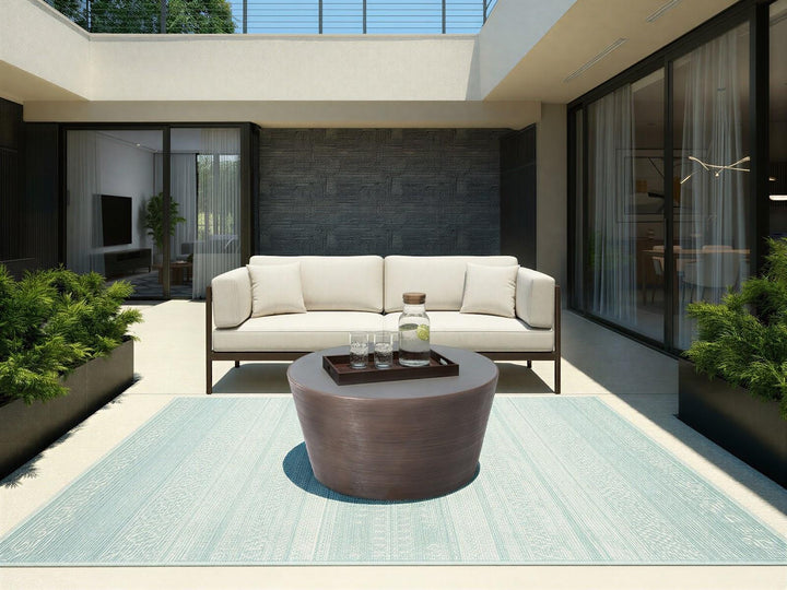 Kono Coffee Table, Bronze Finish with Concrete Top by Phillips Collection — room setting