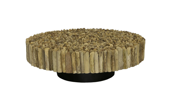 Manhattan Coffee Table, Round, with Glass by Phillips Collection — view 3